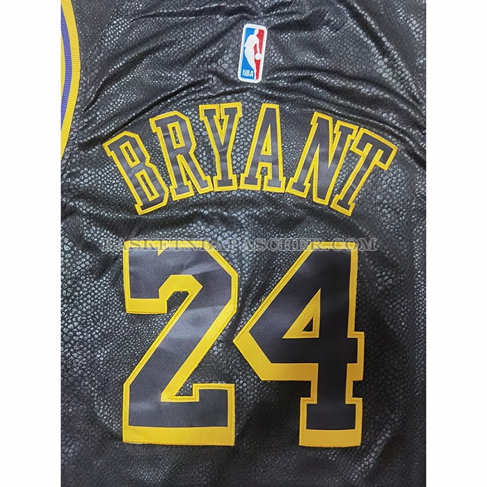 Maillot Los Angeles Lakers Kobe Bryant NO 24 Crenshaw Black Mamba Noir